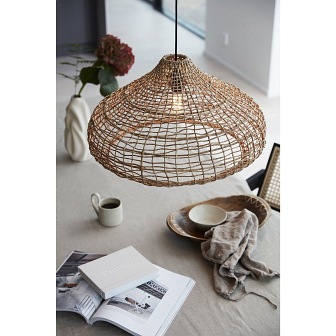 Ażurowa wiklinowa lampa wisząca Mira 58cm